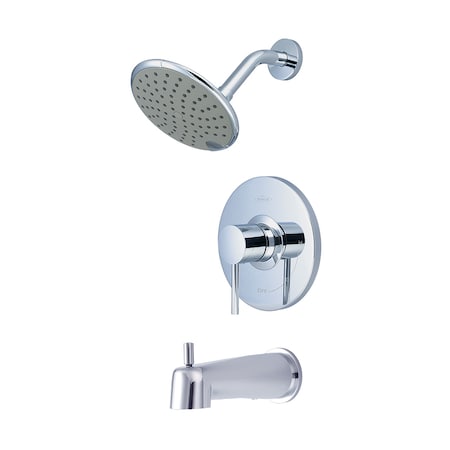 Pioneer Industries Single Handle Tub and Shower Trim Set, Wallmount, Polished Chrome T-4MT131